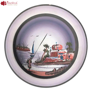 Plato marroquí de diseño redondo colorido, vajilla pintada a mano, placa de cerámica poco profunda, platos tradicional Marroquí para todas las ocasiones - Product Image 1