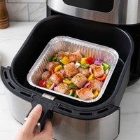 Plateau de cuisson carré en aluminium sur mesure avec couvercle pour la restauration et les plats à emporter
