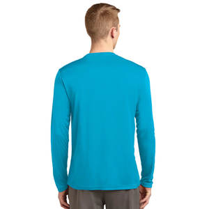 100% polyester hommes à manches longues t-shirts vierges à séchage rapide sport polyester chemises à manches longues - Product Image 2