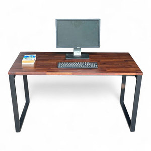 HBWD005 Escritorio de Madera de Acacia de 140x70cm con Patas de Hierro Ensambladas, Muebles de Oficina Modernos y Minimalistas para Dormitorio, Mesa de Computadora Resistente - Product Image 6