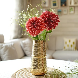 Modern designer metal <b>vase</b> <b>for</b> artificial flowers elegant home accent and tabletop display - Product Image 2