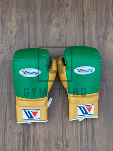 Guantes de Boxeo GYMSTERO Personalizables de Cuero Verde y Amarillo con Cordones, Dedos Completos y Correa de Muñeca Ajustable con Cierre de Velcro para Artes Marciales - Product Image 5