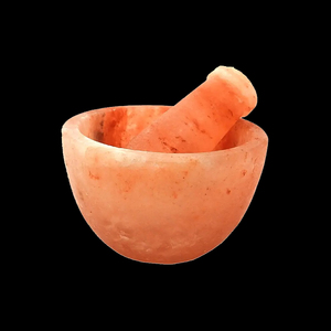 Juego de mortero y mortero de sal rosa del Himalaya de marfil de alta calidad OEM para moler artesanías naturales - Product Image 3