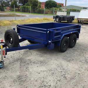 Remolque Hidráulico Azul con Función de Inclinación, Eje Doble, Transporte Agrícola, Diseño de 4 Ruedas, Alto Nivel de Seguridad - Product Image 3