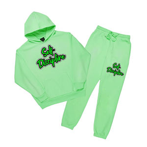 OME Service-Ensemble de survêtements en polaire de couleur rose avec sweat à capuche et pantalon de survêtement avec logo personnalisé sérigraphié et élégant - Product Image 2