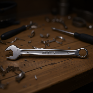 Chiave Combinata Cromata con Estremità Aperta e Anello Piegato - Product Image 3