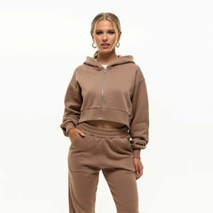 Sudadera con capucha y cremallera recortada para mujer a la moda con tela suave y dobladillo acanalado Ideal para trajes casuales y de calle Última gran oferta - Product Image 6