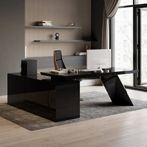 Bureau d'ordinateur exécutif en forme de L Sherria de 70,9 po en bois d'ingénierie pour la maison ou le bureau - Product Image 2