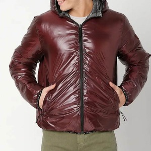 แจ็กเก็ตขนเป็ดผ้าแคนวาสมีฮู้ดสำหรับผู้ชายเสื้อแขนยาวมีสไตล์ - Product Image 1