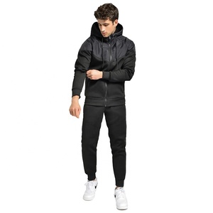 Survêtement d'entraînement 2 pièces élégant de haute qualité pour hommes Logo personnalisé Polaire d'hiver Fitness Streetwear Grande taille Écologique Décontracté - Product Image 1