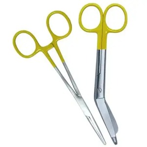 Ciseaux à pansement de haute qualité ciseaux et pinces incurvés pour soins infirmiers médicaux ensemble de 2 pièces Excellente qualité - Product Image 4