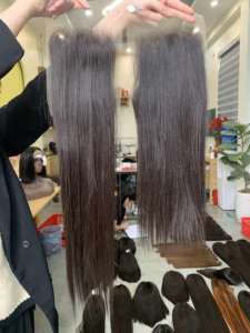 100% Natural Remy Virgen hueso sedoso recto 8 pulgadas extensiones de cabello humano Vietnam suave sensación de la mano trama única estilo barato ondas - Product Image 2