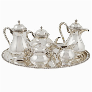 Service à thé en argent plaqué, nouveau style, design gravé, théière à café, vaisselle, pot de haute qualité, luxe, hôtel, cuisine - Product Image 1