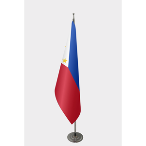 Drapeau intérieur officiel des Philippines, techniques d'impression numérique, mât de drapeau en aluminium, soie plastique, assurance automobile, éducation - Product Image 1