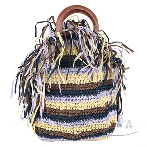 Borsa Tote alla moda multicolore fatta a mano in rafia bohémien da donna | Collezione di mercato tedesco scandinavo artigianale alla moda - Product Image 3