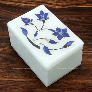 Wholesale Custom Square MOP Marble Jewelry Boxes Handcrafted for Rings <b>Earrings</b> Stonecrafts International Model MOP0151 10x7.5 - Product Image 1