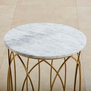 Mesa auxiliar para sofá, moderna y elegante mesa de centro, mesa redonda de mármol blanco, muebles decorativos al por mayor, mesa para sala de estar - Product Image 6