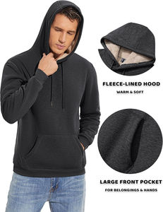 Sweat à capuche pour hommes avec capuche à cordon épais en polaire pull sweat hiver chaud décontracté coton Streetwear vêtements haut respirant - Product Image 6