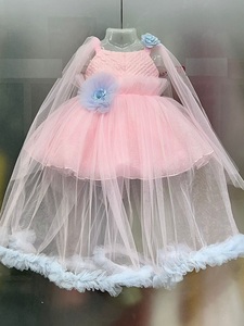 Mới hợp thời trang Thiết kế <span class=keywords><strong>Net</strong></span> vải trẻ em choàng cho bữa tiệc sinh nhật mặc có sẵn với giá bán buôn từ Ấn Độ - Product Image 4