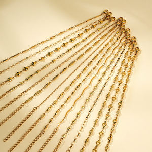 थोक फैशन गहने स्टेनलेस स्टील लेयर क्रॉस हार्ट चेन सोने की छोटी पतली चेन और महिलाओं के लिए लिंक कंगन - Product Image 2