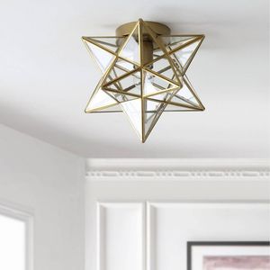 Última lámpara de estrella de techo, Color dorado de hierro para el hogar, Hotel, sala de estar, dormitorio, iluminación interior de vidrio moderna, lámpara colgante en forma de estrella - Product Image 4