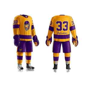 Maillots de hockey sur glace personnalisés de haute qualité 2024, nouveaux ensembles d'uniformes d'équipe cousus OEM à prix abordable, couleur personnalisée, 100 % polyester - Product Image 6