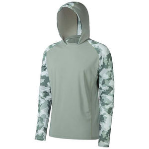 Vêtements de pêche UPF 50 + Chemises de pêche à manches longues respirantes à séchage rapide Conception personnalisée Camo Sweat à capuche de pêche Polyester Sublimation - Product Image 1
