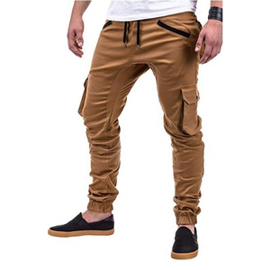 Nouveaux pantalons pour hommes de très haute qualité en coton avec poche latérale zippée, joggers épais avec cordon de serrage et détail de manchette, vente en gros - Product Image 4