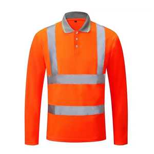 Vêtements de travail haute visibilité, t-shirt de sécurité, vente en gros, polos de chantier réfléchissants, manches longues, logo personnalisé, unisexe, polyester FR - Product Image 1
