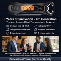 Thermomètre à viande professionnel à lecture instantanée avec affichage numérique LCD pour barbecue, fumoir et cuisine