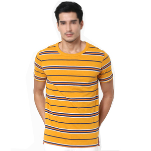T-shirts imprimés formels pour hommes à manches courtes et col rond en coton 100% tricoté, coupe ample, avec des caractéristiques anti-boulochage et respirantes - Product Image 1