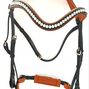 Cabestro de brida de caballo de cuero cómodo personalizado al por mayor con accesorios sucios tamaños disponibles - Product Image 2