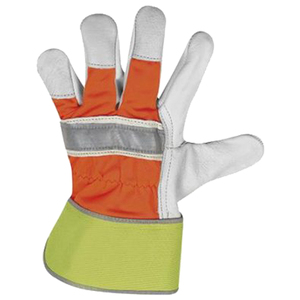 Gants de travail en cuir de vachette écologiques, doublés de coton, compatibles écran tactile, pour l'extérieur, robustes, pour la construction - Product Image 4