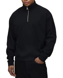 Hoodie Homme Oversize Décontracté Brodé Demi-Zip Hiver en Molleton de Coton Épais Streetwear Personnalisable OEM - Product Image 4