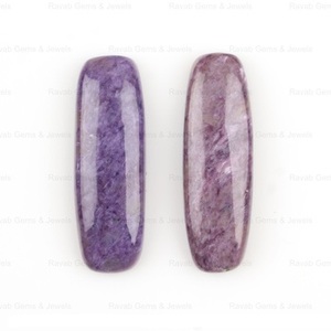 Lepidolita púrpura de alta calidad, 10x30mm, forma de cojín rectangular, cabujón liso, Parte posterior plana calibrada, joyería de piedras preciosas sueltas - Product Image 4
