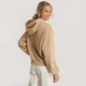 Sudadera Corta con Hombros Caídos Extra Grande Personalizada para Mujer, Sudadera Corta de Algodón 100%, Estilo Urbano, Holgada, Sudadera con Capucha para Mujer - Product Image 2