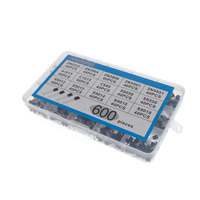 600 pièces TO-92 diodes transistors 15 sortes chacune 40 pièces 2N2222-S9018 total 600 pièces 30-160V 50-1000mA NPN PNP 2N2222 2N5551 S9014 C945