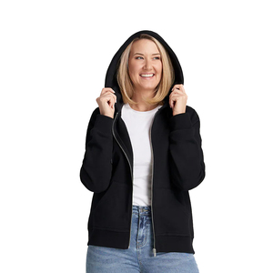 Vente en gros de sweats à capuche décontractés pour femmes, nouvelle mode, fermeture éclair, 100% coton, logo sur le devant, service OEM, hiver - Product Image 4