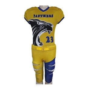 Conjunto de Pantalones y Camiseta de Fútbol Americano Sublimados Personalizados al por Mayor, Uniformes de Manga Corta de Poliéster Anti-UV para Adultos - Product Image 2