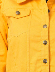 แจ็คเก็ตยีนส์กระดุมหนังแกะของผู้หญิงเสื้อโค้ทแขนยาวขาดๆพิมพ์โลโก้ได้ตามต้องการ - Product Image 5