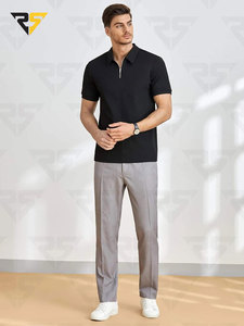Camiseta de algodón con cuello de polo liso de corte regular para hombre OEM con logotipo personalizado Polos para hombre camisas para hombre - Product Image 6
