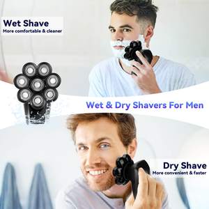 Kit de rasoir électrique rotatif pour homme, tondeuse à barbe, tondeuse à nez, sans fil, utilisation humide/sèche, triple lame, IPX7, pour le corps - Product Image 5
