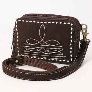 Bolso de cuero de gamuza de calidad superior Bolso de diseño cosido para botas occidentales Bolso bandolera de cuero de alta calidad a precio mayorista - Product Image 1
