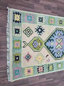 พรมขนสัตว์โบราณคุณภาพสูงพรมผูกปมด้วยมือหรูหราห้องรับแขก2.8x8สีเขียวขนาดเล็กลายดอกไม้ - Product Image 3