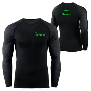 Sublimation <b>Printed</b> Spandex Bjj Quick-dry Men Compression Shirt Top Long Sleeve Sports Baselayer Running Dry Rash Guard - Product Image 1