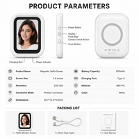 Écran de Moniteur Vlog pour Smartphone avec Transmission Vidéo Sans Fil, Affichage Portable de 2,4 pouces TFT pour Caméra Arrière de Téléphone avec Diffusion en Direct