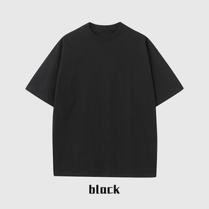 100% Premium coton o-cou T-Shirt pour hommes unisexe haute qualité séchage rapide personnalisable Logo impression surdimensionné coupe couleur noire - Product Image 6