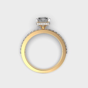 แหวนแต่งงานทองคำ 18K ประดับมรกต 2 กะรัต ผลิตในห้องปฏิบัติการ พร้อมวงแหวนเพชร สำหรับผู้หญิง ของขวัญวันวาเลนไทน์สุดหรู - Product Image 4