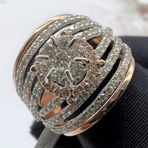 Elegante y Lujoso Anillo de Compromiso para Mujer en Oro Sólido de 14k/18k con Baño de Rodio, Diamante Natural Certificado por Terceros, Moderno - Product Image 1