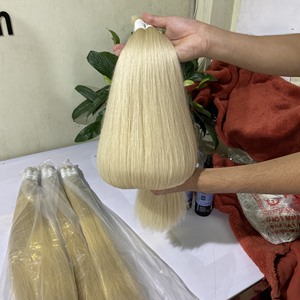 Extensions de cheveux humains lisses, vierges, à cuticules, bruts, couleur Blonde, - Product Image 2